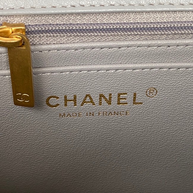 Chanel MINI FLAP BAG WITH TOP HANDLE AS2431 gray