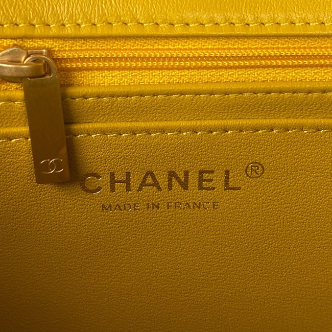 Chanel MINI FLAP BAG WITH TOP HANDLE AS2431 yellow