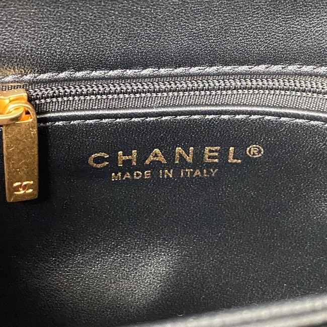 CHANEL SMALL FLAP BAG & Gold-Tone Metal AS3499 black