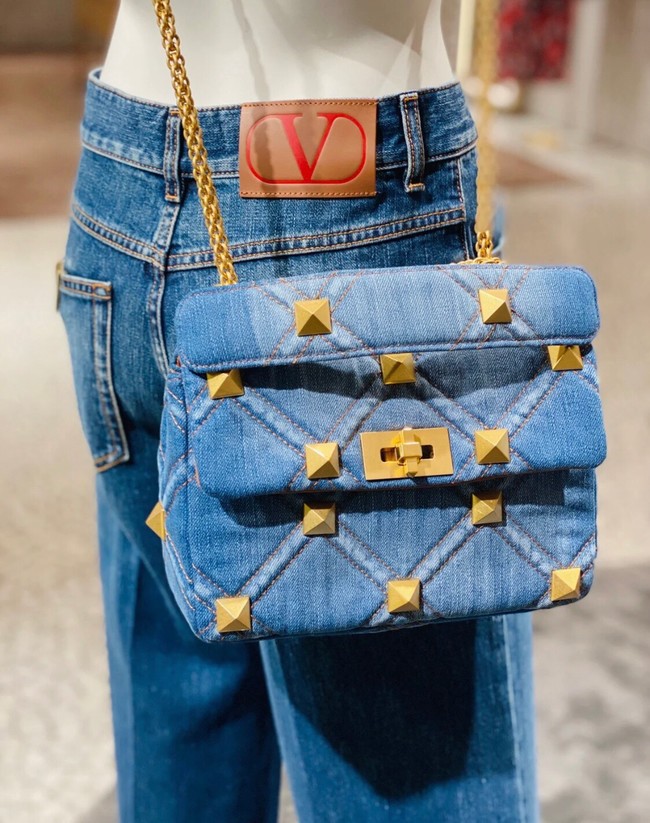 Medium VALENTINO ROMAN STUD chain Denim XW0B0I81H