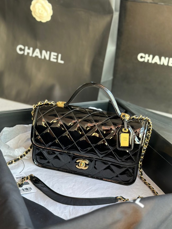 Chanel SMALL FLAP BAG WITH TOP HANDLE AS3653 black