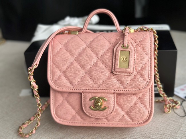 Chanel MINI FLAP BAG WITH TOP HANDLE AS3652 pink