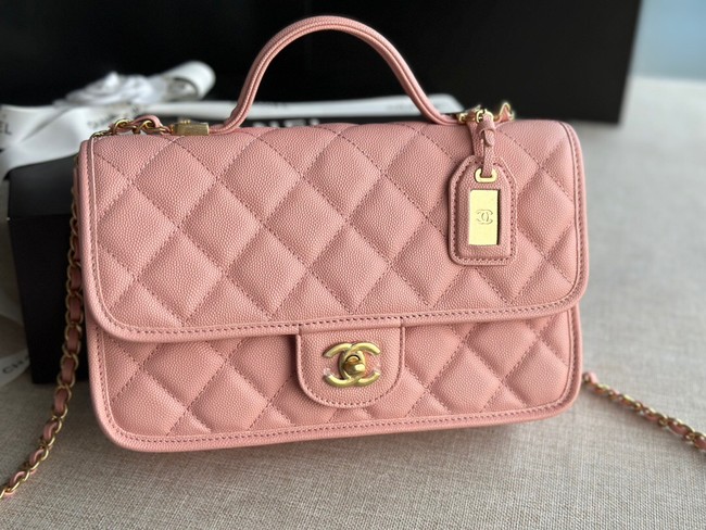 Chanel SMALL FLAP BAG WITH TOP HANDLE AS3653 pink