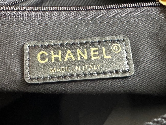 CHANEL Printed Denim & Gold-Tone Metal AS3135 black