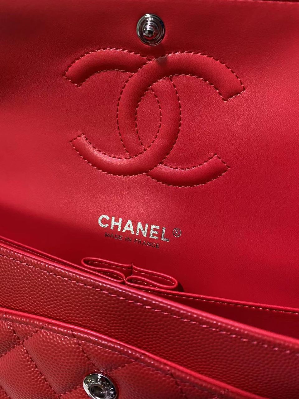 Chanel Flap Shoulder Bag Original Caviar leather A1112 Red