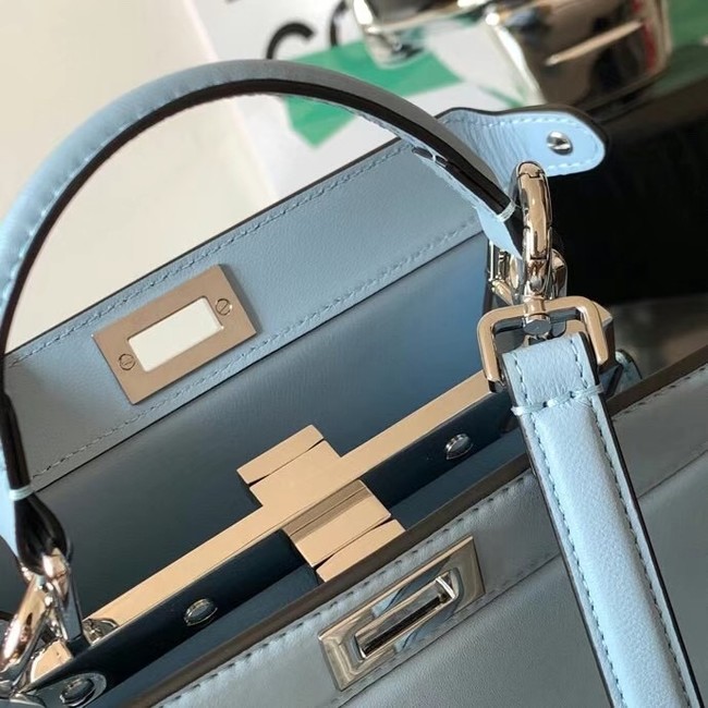 FENDI Peekaboo ISeeU Petite padded nappa leather bag 8BN335 sky blue