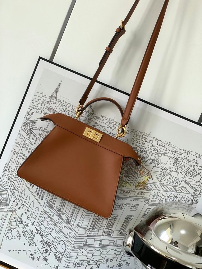 Fendi Peekaboo Iseeu Small leather bag 8BN327A Brown