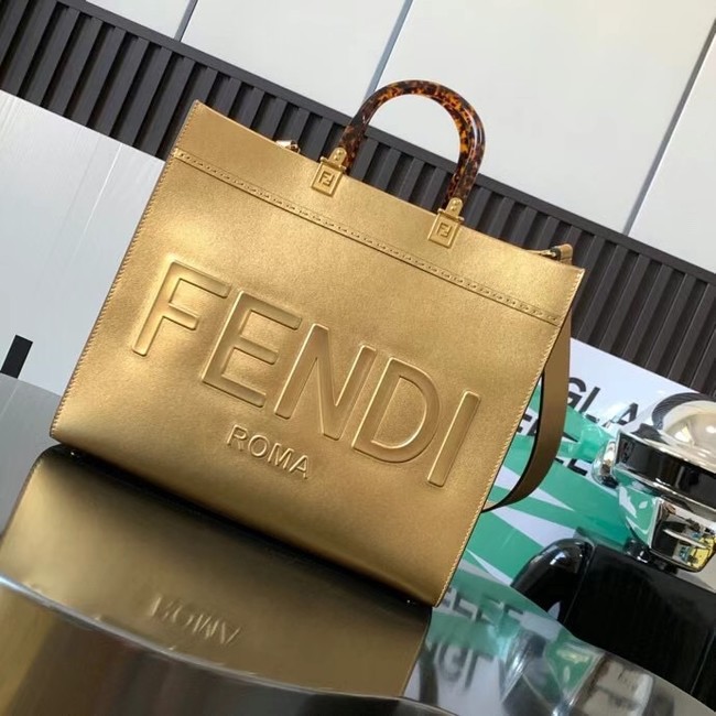 Fendi Sunshine Medium leather shopper 8BH386A gold