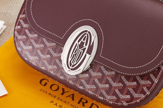 Goyard Calfskin Leather shoulder bag 9967 Burgundy