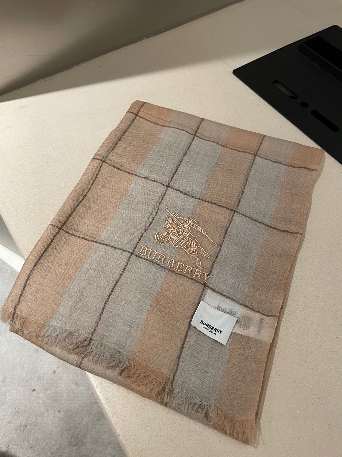 Burberry Wool Scarf BB6320 Beige