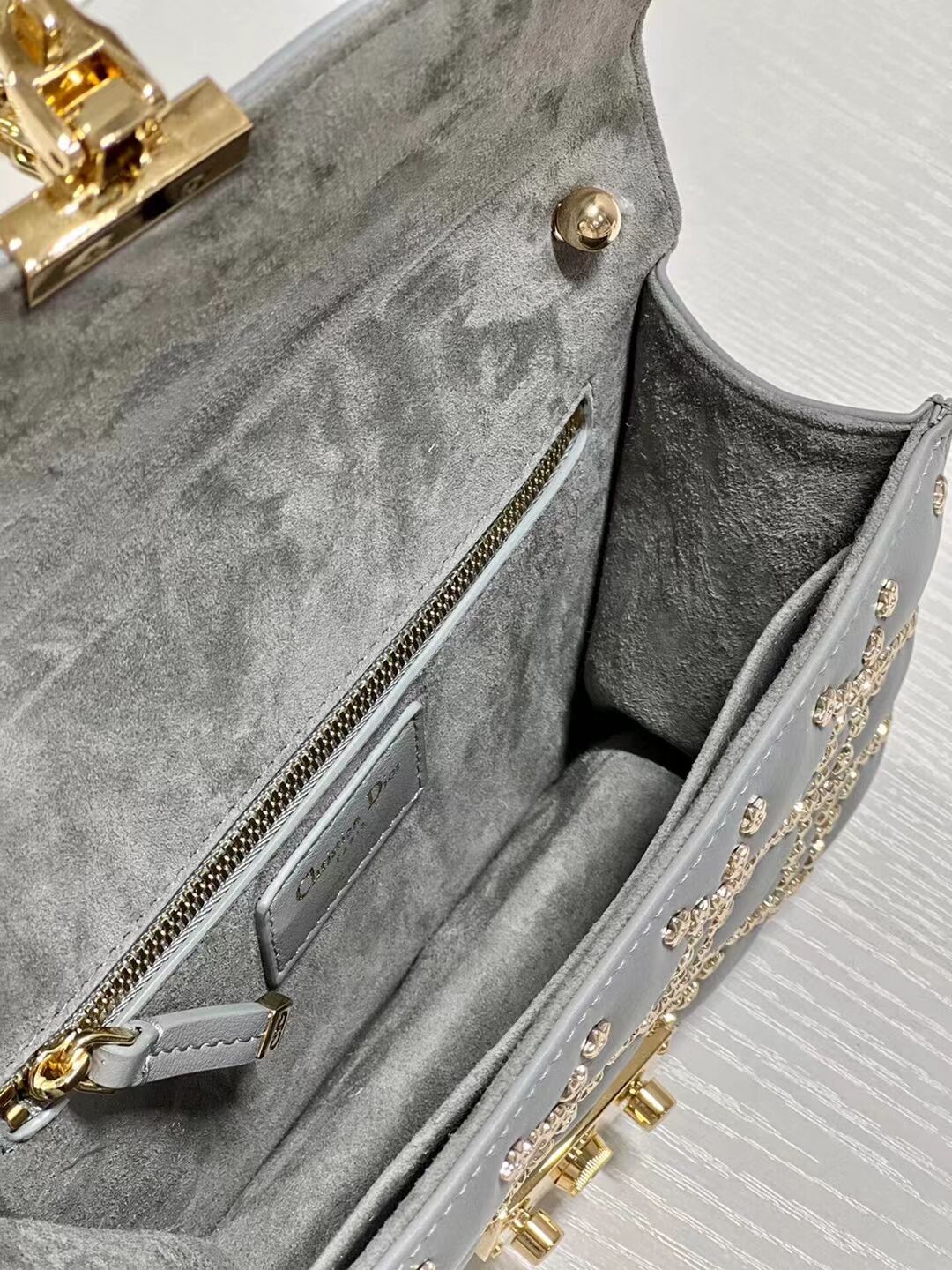 DIOR BAG Lucky Star Cannage Lambskin C2628 gray