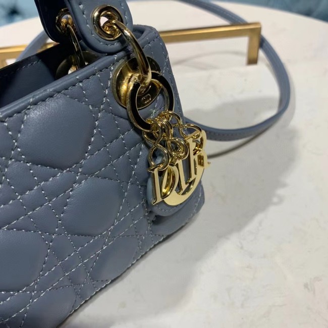 MICRO LADY DIOR BAG Cloud Blue Cannage Lambskin S0856O