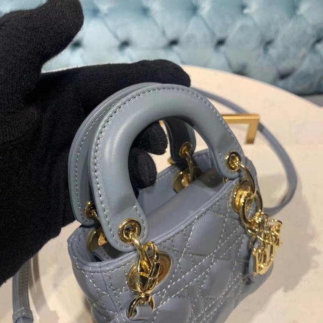 MICRO LADY DIOR BAG Cloud Blue Cannage Lambskin S0856O