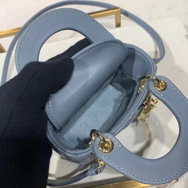 MICRO LADY DIOR BAG Cloud Blue Cannage Lambskin S0856O