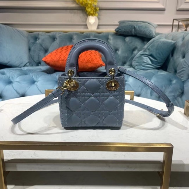 MICRO LADY DIOR BAG Cloud Blue Cannage Lambskin S0856O