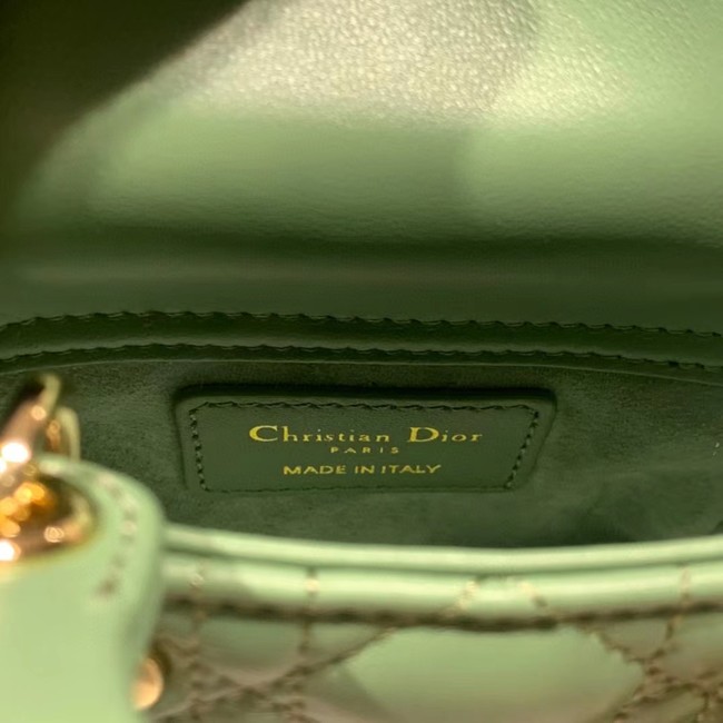 MICRO LADY DIOR BAG Scarlet Cannage Lambskin S0856O green