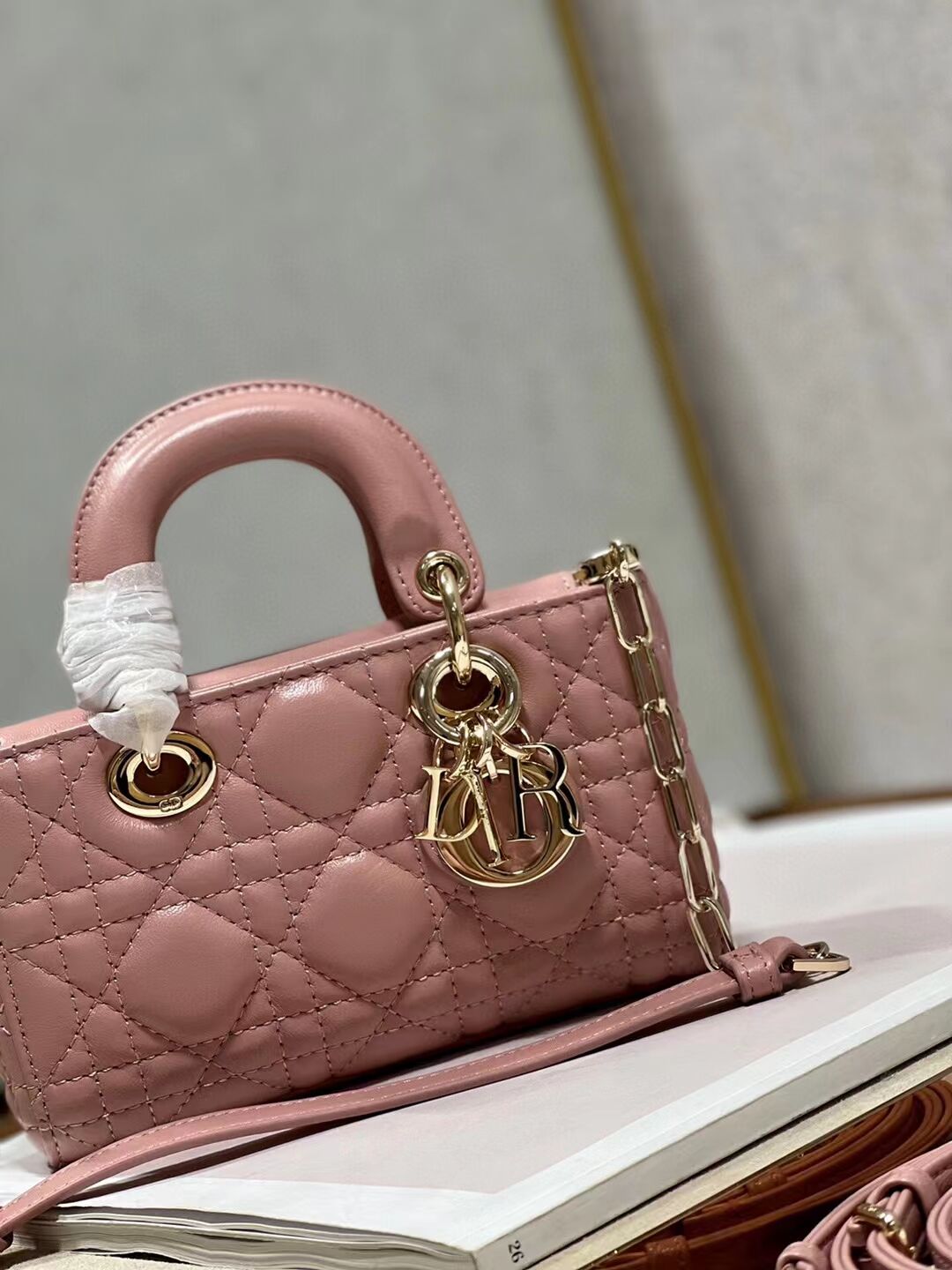 MINI DIOR LADY D-JOY BAG Cannage Lambskin M0540ONG pink