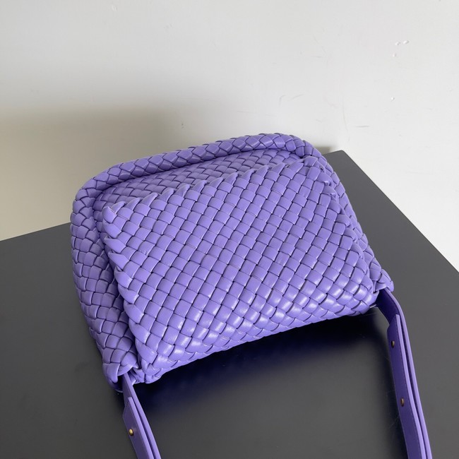 Bottega Veneta Small padded intreccio leather shoulder bag 709418 Purple