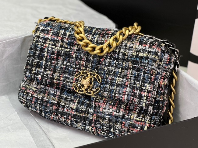 CHANEL 19 HANDBAG Cotton Tweed AS1160 multicolour