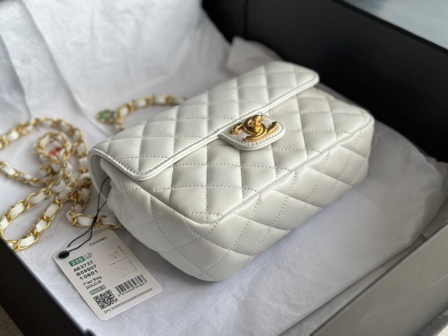 CHANEL MINI FLAP BAG AS3737 white