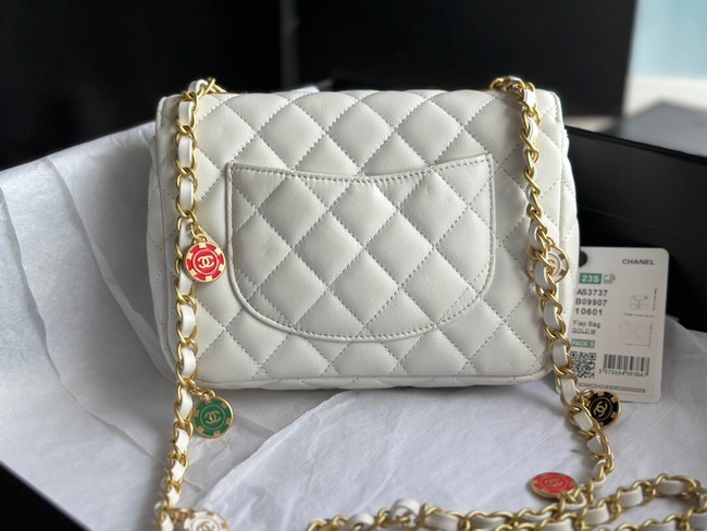 CHANEL MINI FLAP BAG AS3737 white