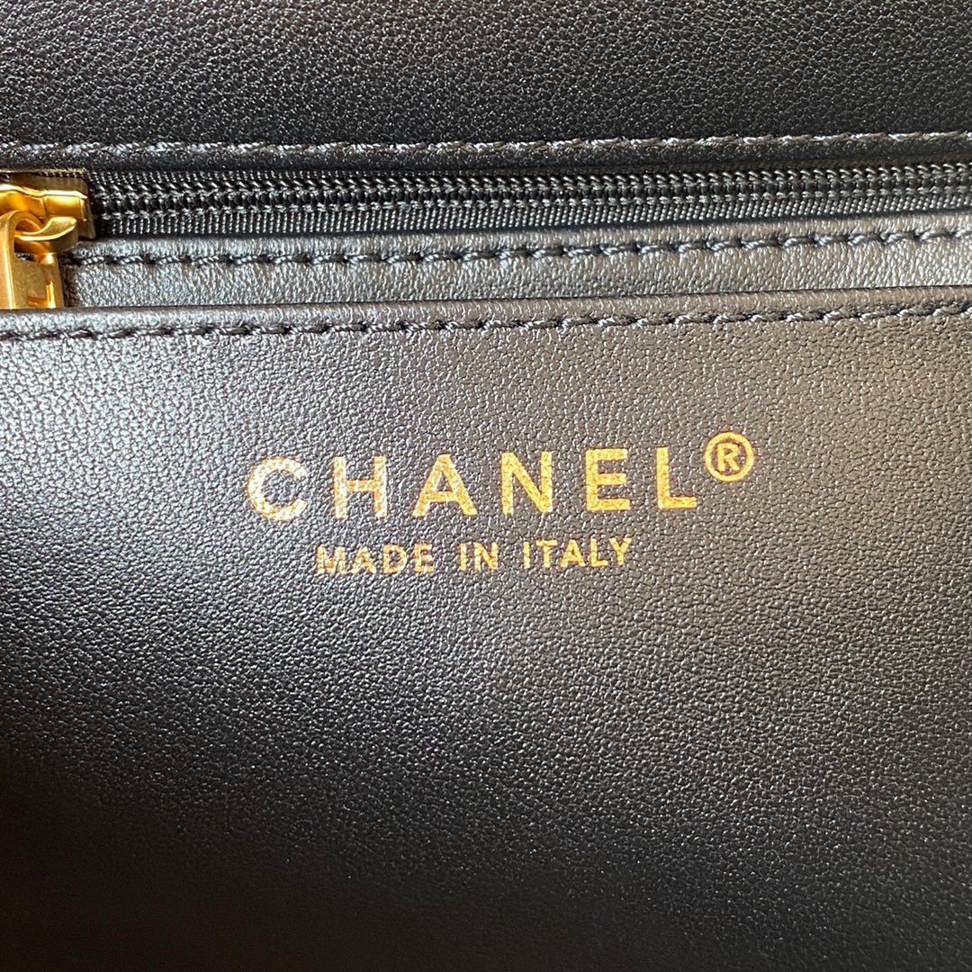 Chanel 22 FLAP BAG Velvet & Gold-Tone Metal AS3432 Black