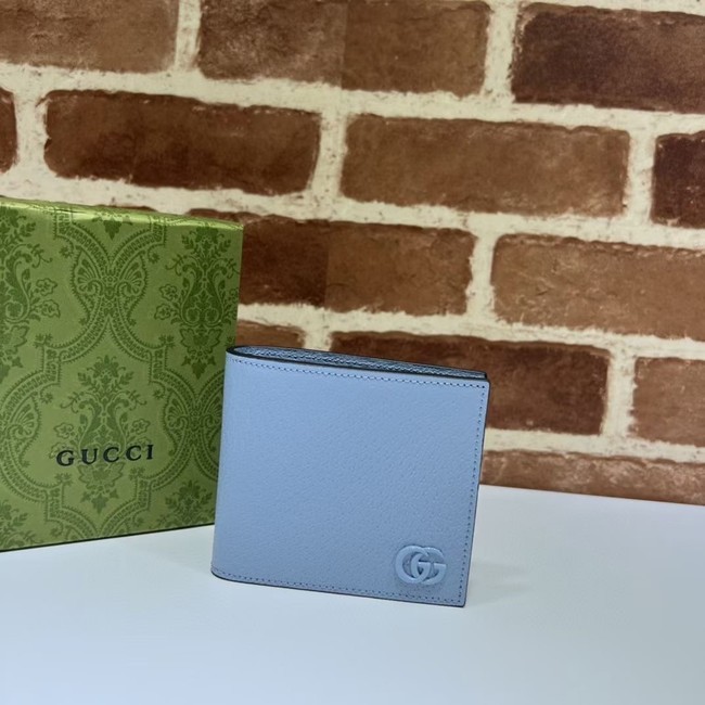 Gucci GG Marmont leather bi-fold wallet 428726 light blue