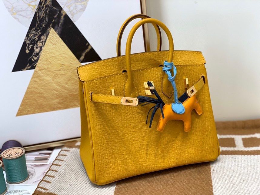 Hermes Birkin Bag Original Epsom Leather 30CM 17825 Amber Yellow