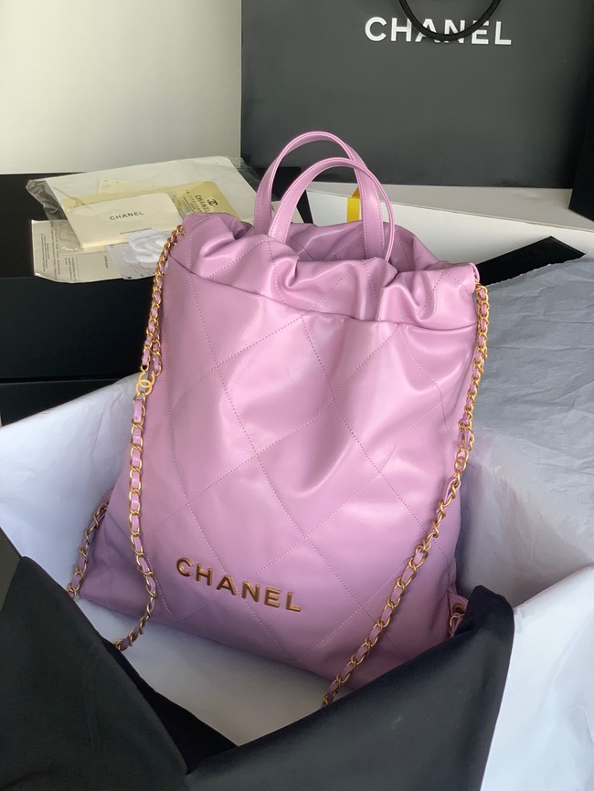 LARGE BACK PACK CHANEL 22 AS3313 Lavender&GOLD