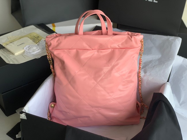 LARGE BACK PACK CHANEL 22 AS3313 LIGHT PINK&GOLD