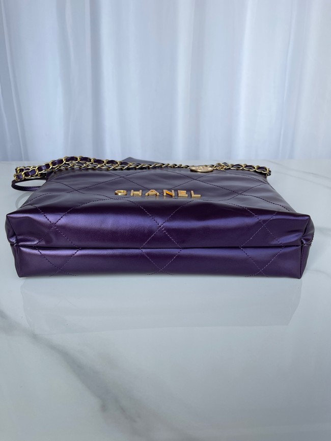 CHANEL 22 HANDBAG AS3260 deep purple