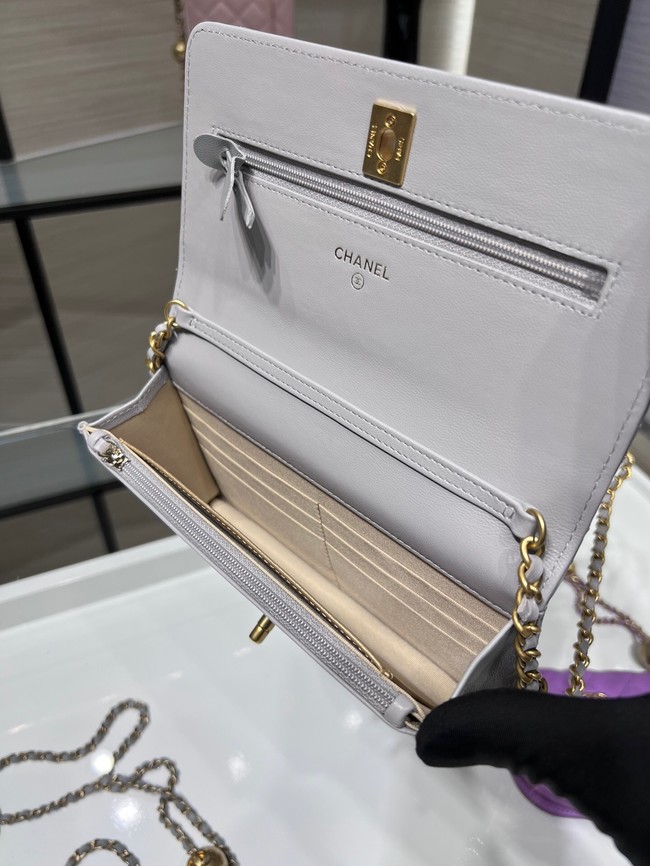 CHANEL WALLET ON CHAIN AP1450 light gray