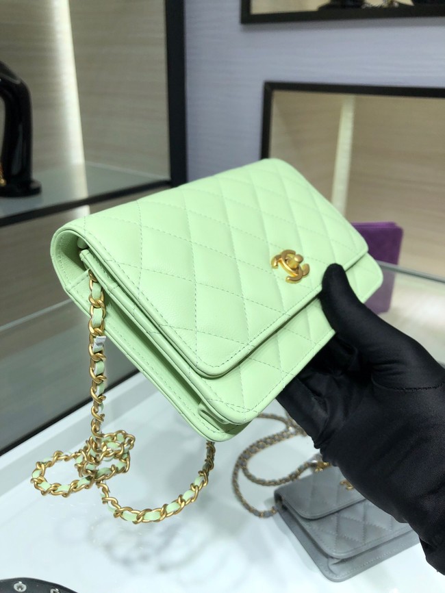 CHANEL WALLET ON CHAIN AP1450 light green