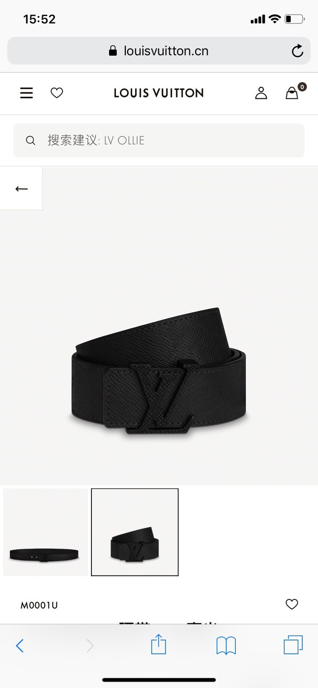 Louis Vuitton 40MM Leather Belt 71165