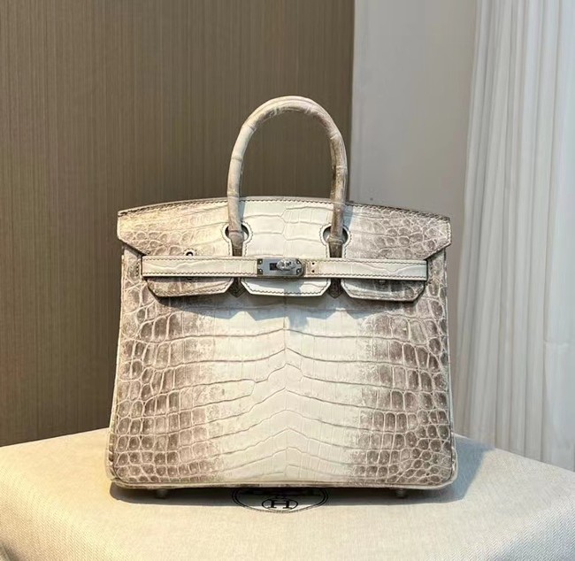 Hermes Birkin 30CM Original South African Nile Crocodile Leather Bag BK30 White&Gray