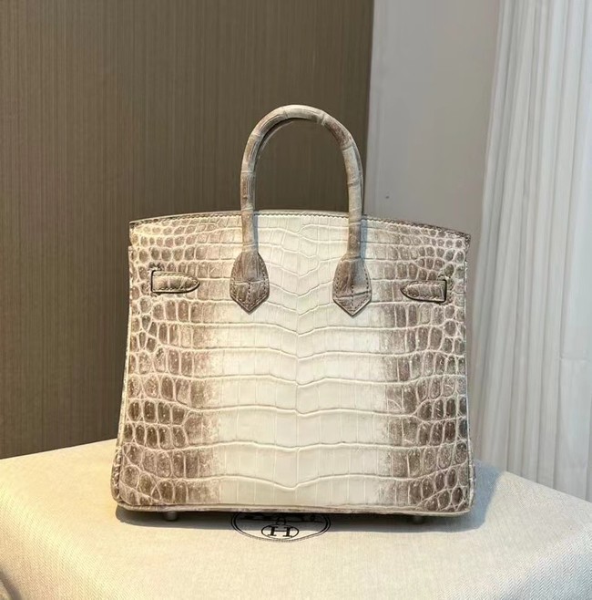 Hermes Birkin 30CM Original South African Nile Crocodile Leather Bag BK30 White&Gray