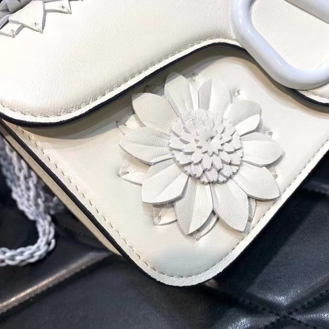 VALENTINO FLORAL TRIM LOCO BAG WB0K30P WHITE