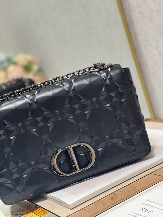 MEDIUM DIOR CARO BAG Cannage Calfskin with Diamond Motif M9241UW black&black