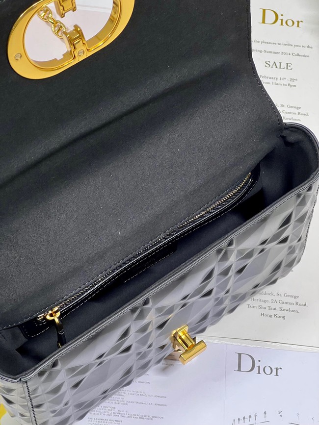 MEDIUM DIOR CARO BAG Cannage Calfskin with Diamond Motif M9242UW black&gold