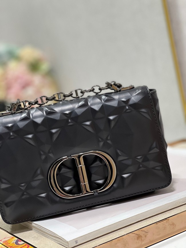 SMALL DIOR CARO BAG Cannage Calfskin with Diamond Motif M9243UW black&black