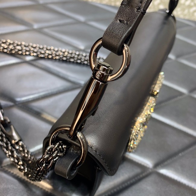 VALENTINO MINI LOCO imitation crystal shoulder bag WB0K53K BLACK