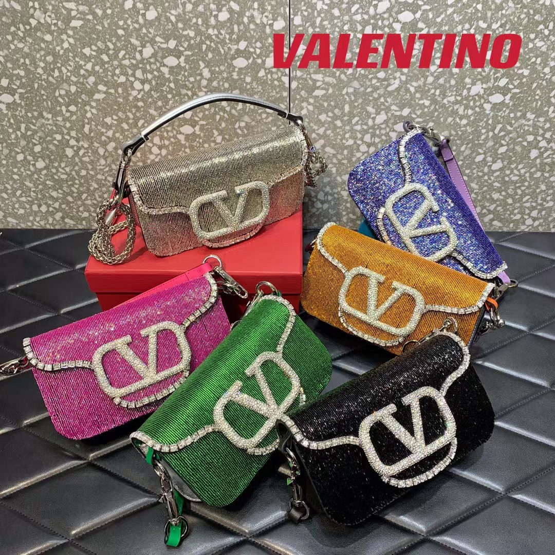 VALENTINO MINI LOCO imitation crystal shoulder bag WB0K55