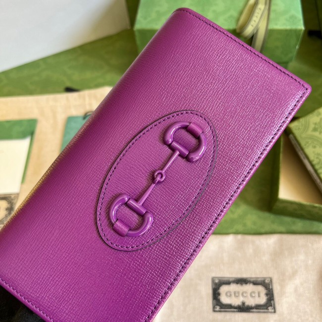 Gucci Horsebit 1955 wallet with chain 621892 purple