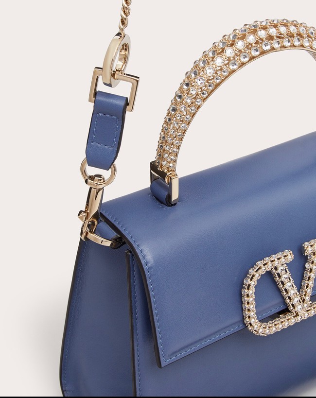 VALENTINO VSLING SMALL LOCO imitation crystal shoulder bag WB0F53NQ blue