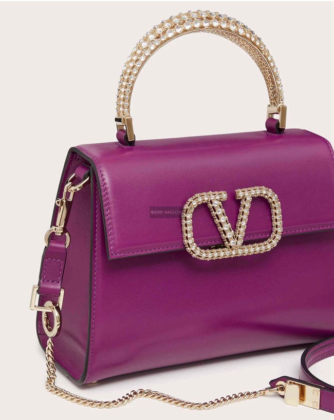 VALENTINO VSLING SMALL LOCO imitation crystal shoulder bag WB0F53NQ purple