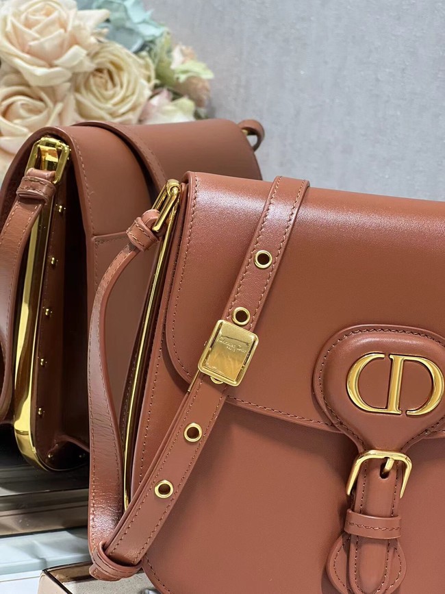 DIOR BOBBY FRAME BAG Cognac-Colored Box Calfskin M9333U brown