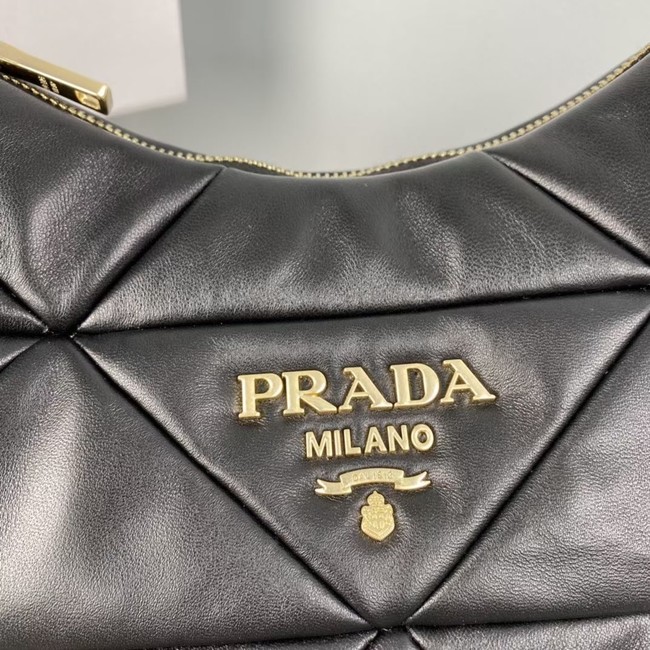 Prada nappa leather padded hobo bag 1BC157 black