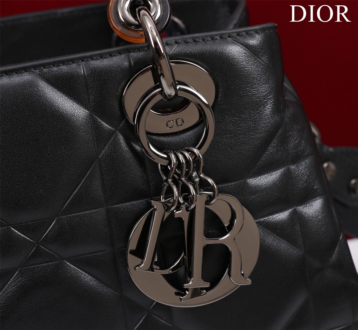 LADY DIOR TOP HANDLE SMALL BAG Latte Cannage Lambskin C0963 BACK