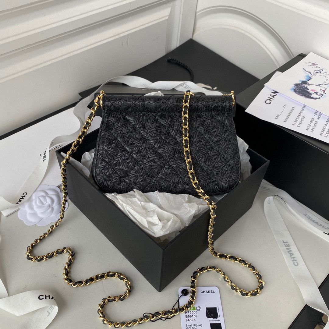 Chanel Original Caviar Leather Mini Clutch with Chain Bag AP3008 Black