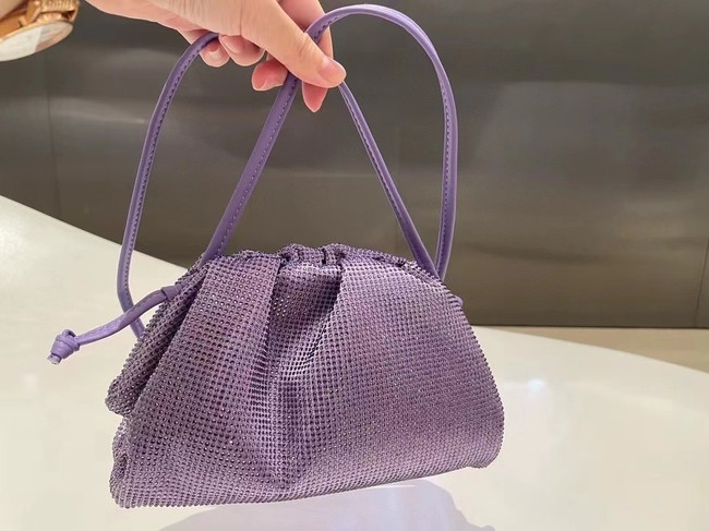 Bottega Veneta Mini crystals clutch with strap 585852 Purple